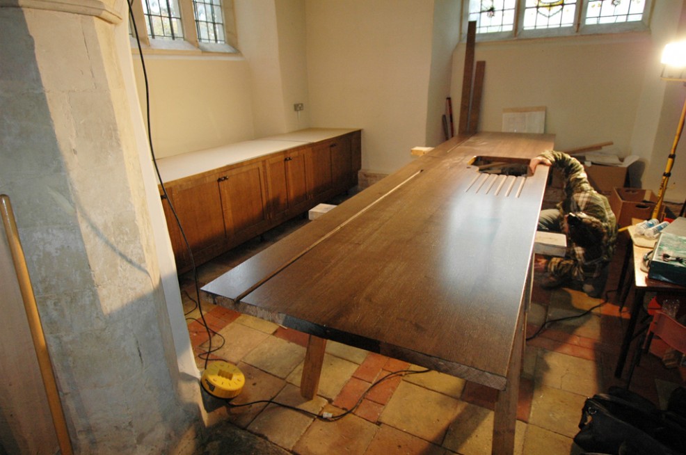 Church kitchen, quarter-sawn oak