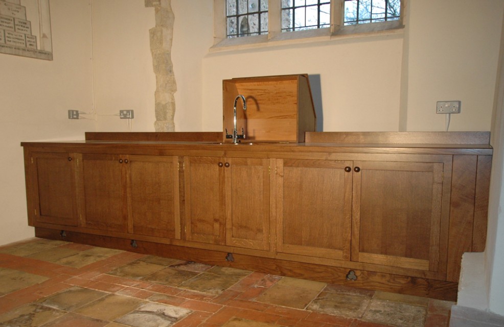 Church kitchen, quarter-sawn oak
