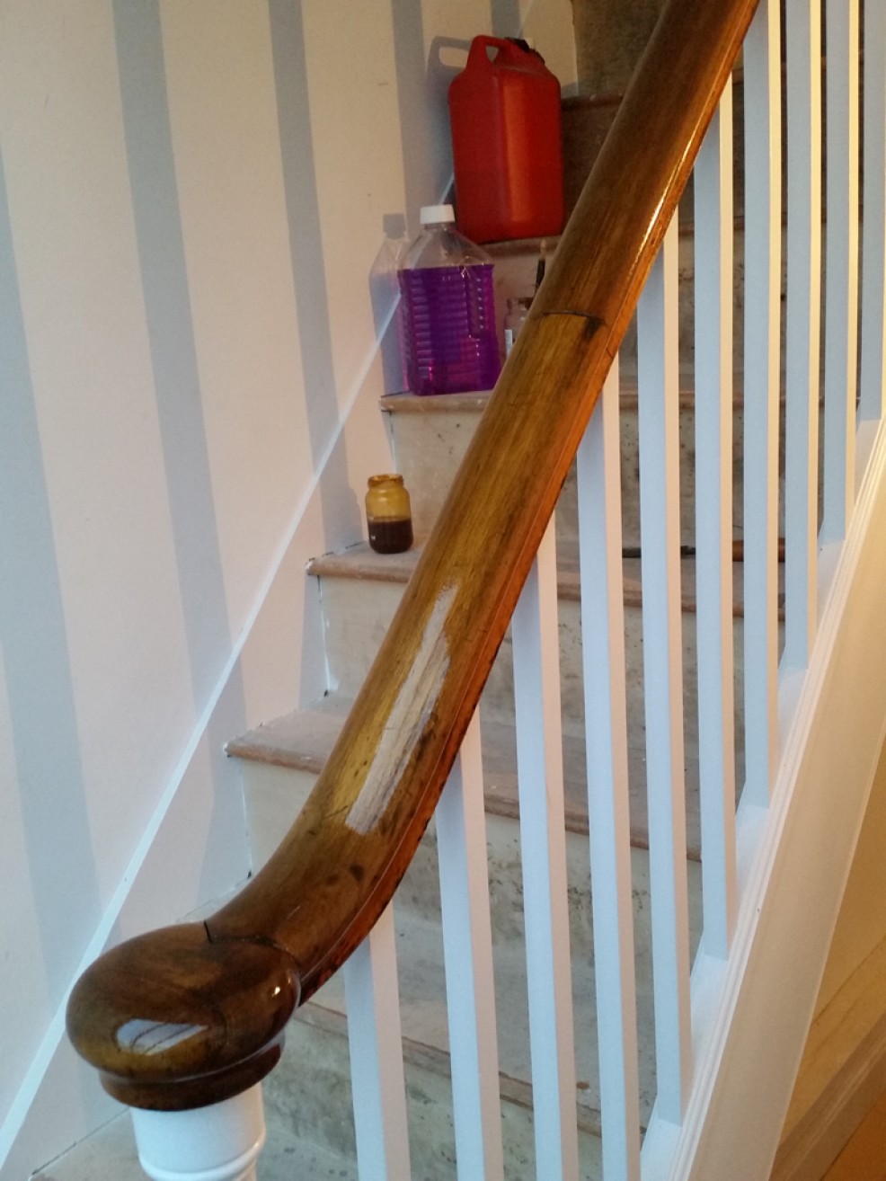 Restored handrail and staircase